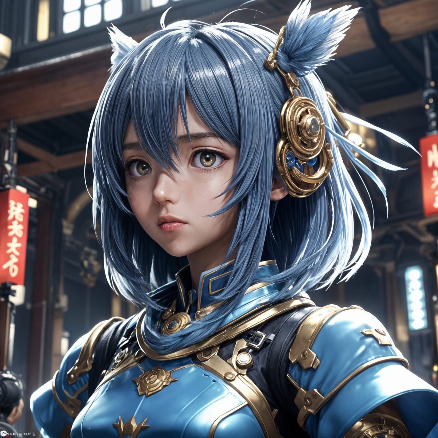 Detailed 3D Anime Art Inspired by WLOP