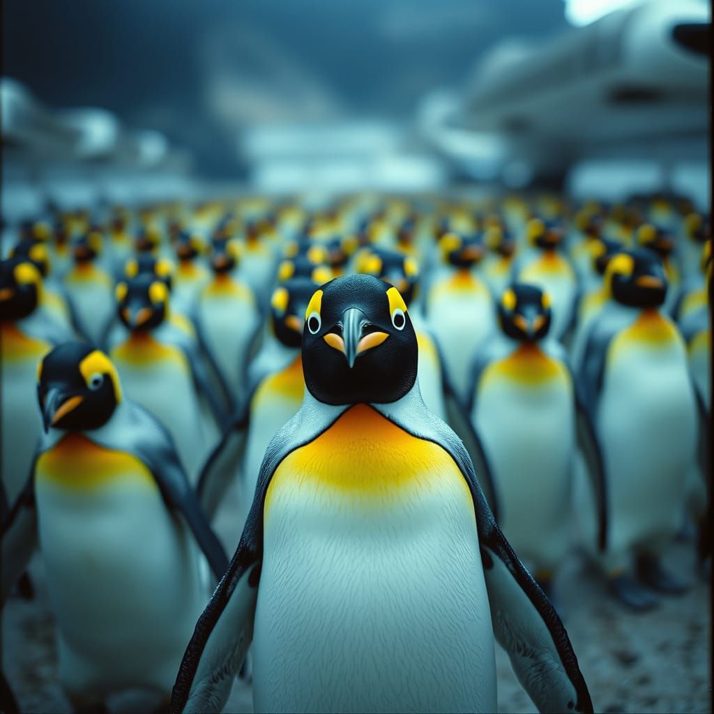 Cinematic Penguin Army Advances in a Masterpiece of Film Sti...