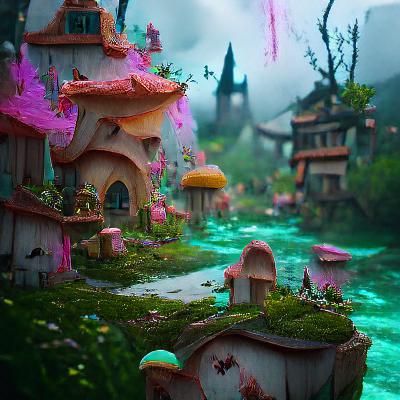Fantastical Fairy Town: Detailed Matte Painting