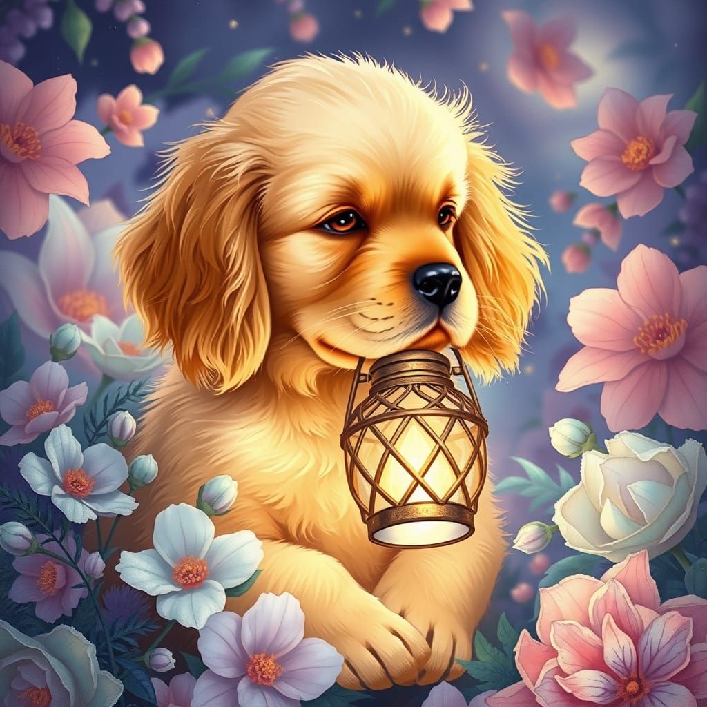 Spaniel, Holding Lantern