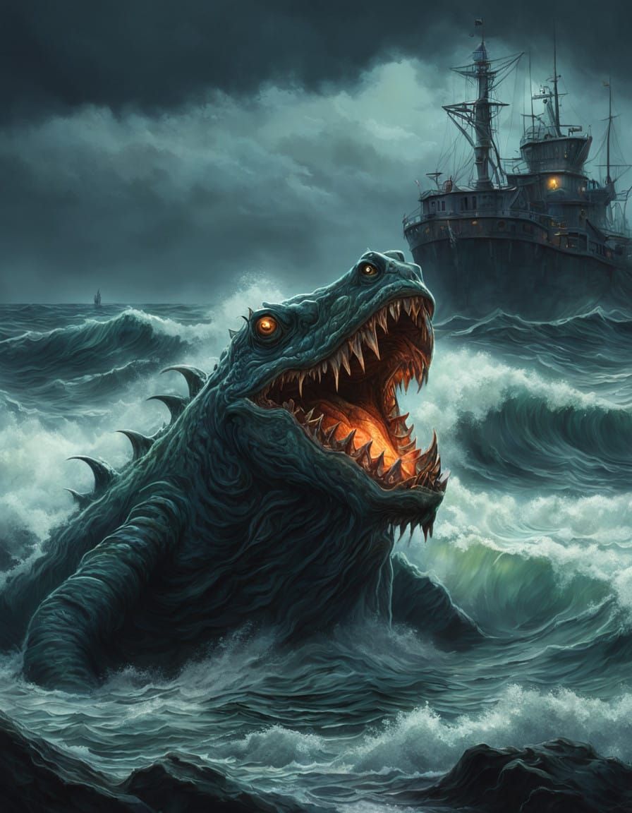 Gigantic Sea Monsters Rise from the Ocean's Depths in Photor...