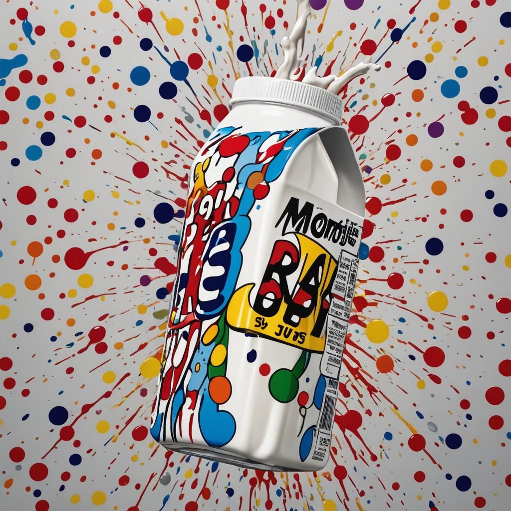 Comical Milk Package in Pop Art Style