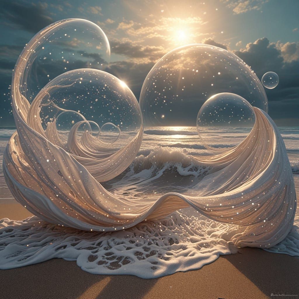 Cosmic Fabric Orbs in a Glittering Aesthetic