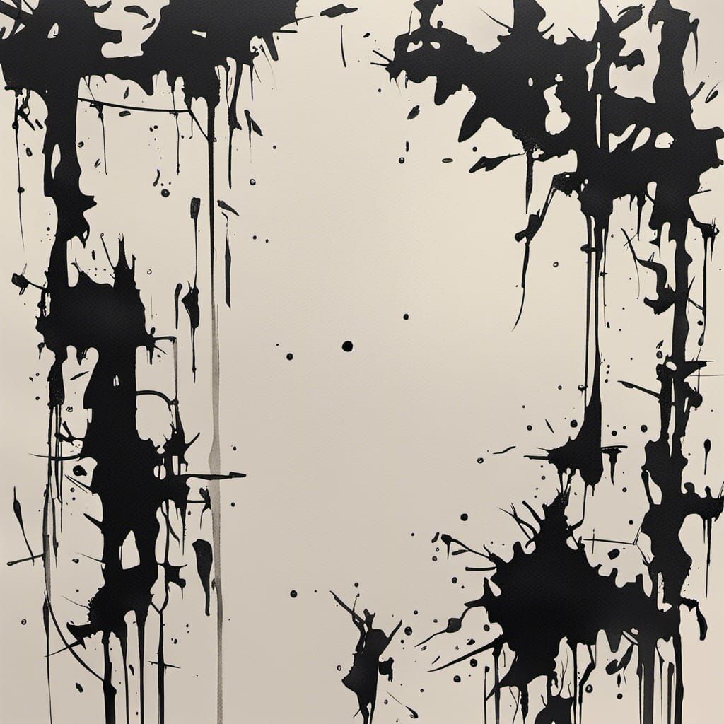 Minimalist Ink Drawing of War's Chaos