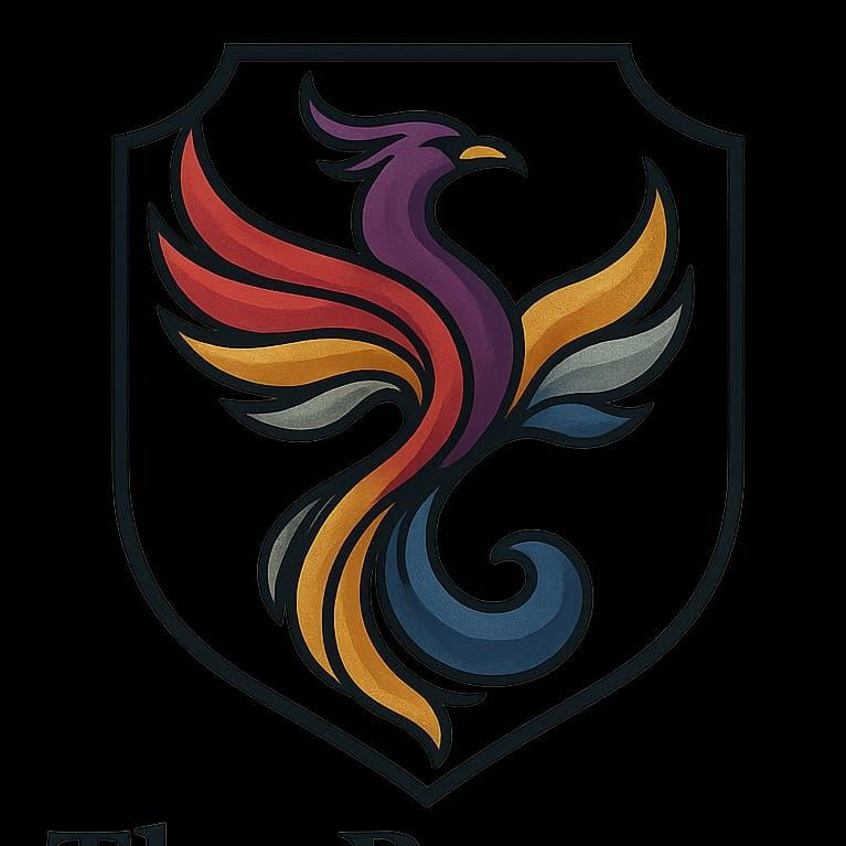 Elegant Phoenix Logo in Jewel Tones