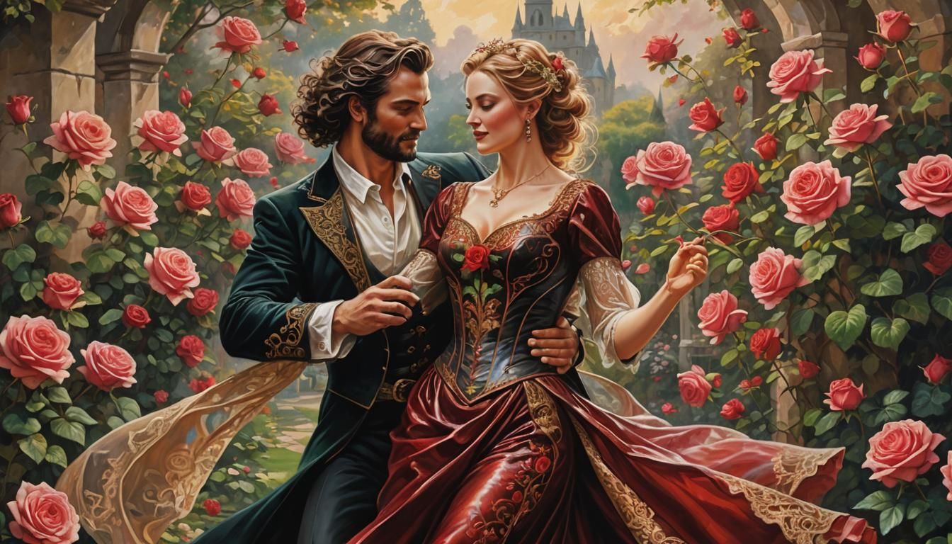 Dagda Dancing Tango in a Dark Fantasy Painting