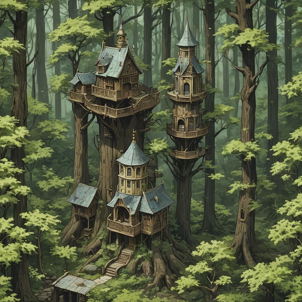 Lost Library Mage Tower in the Woods