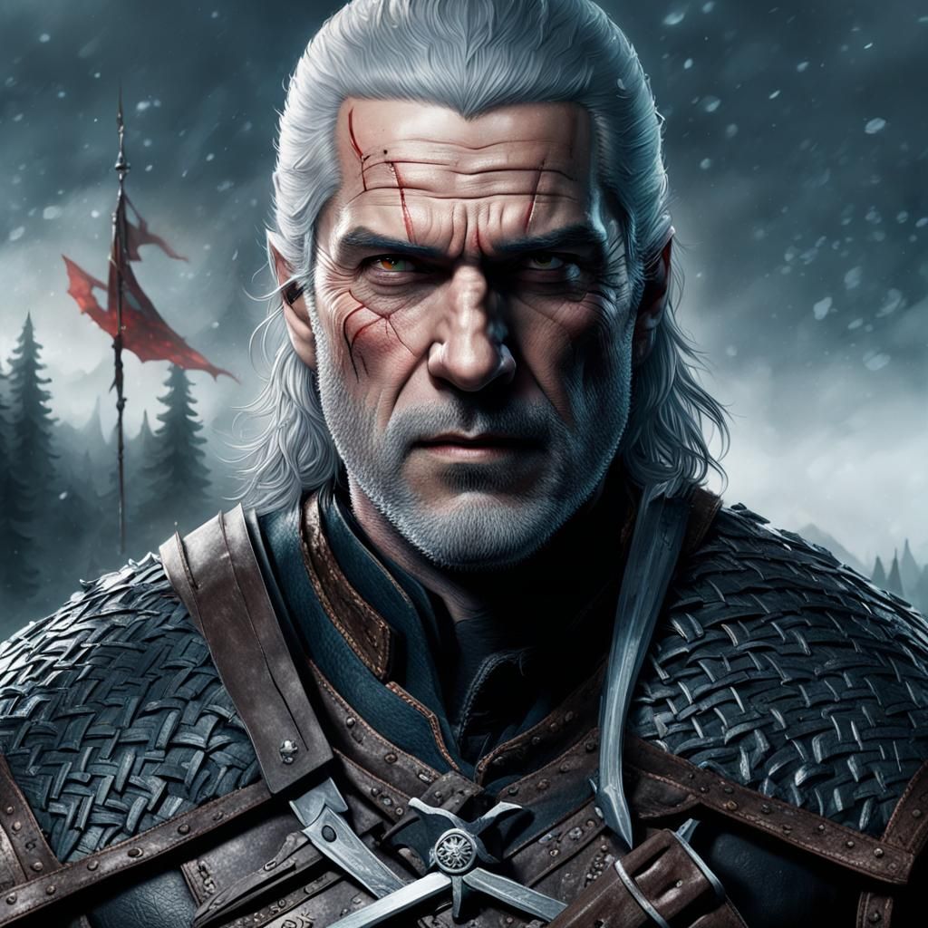Geralt of Rivia in a Lightning Aura