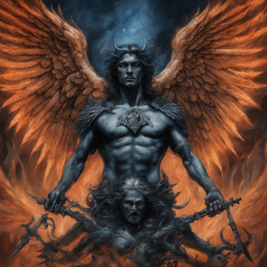 Archangel Michael and Lucifer in Hell: Eerie Digital Paintin...