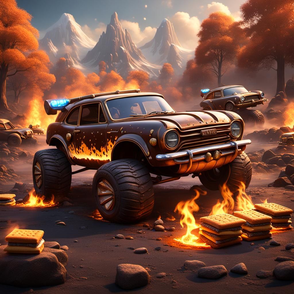 S'mores Cars: Detailed Matte Painting