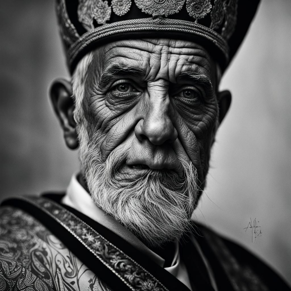 Imperial Portrait in Ink Drawing Style