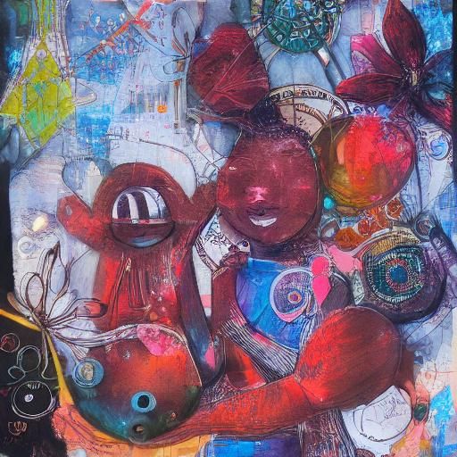 Ubuntu Concept Art: Interconnectedness in Mixed Media