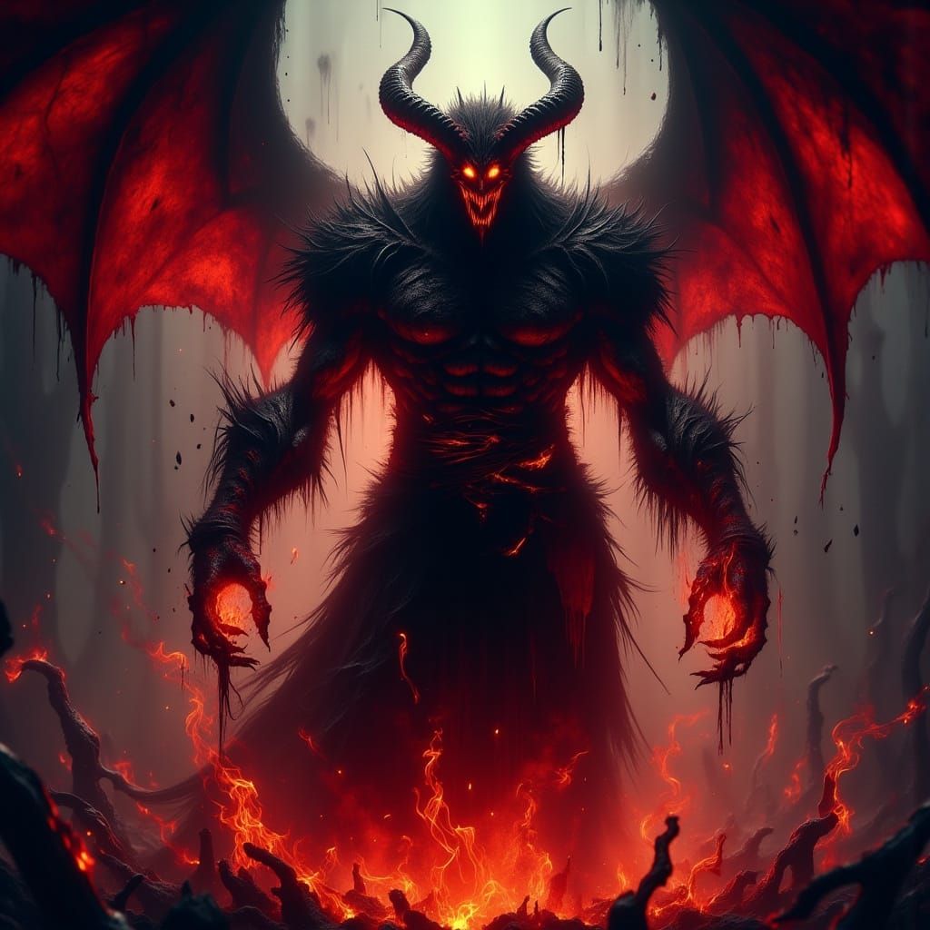 Infernal Demon Lord Bound in Ethereal Chains