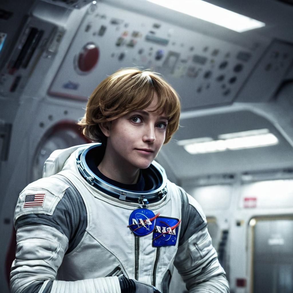 Astronaut Portrait in Spacesuit with Golden Hour Glow