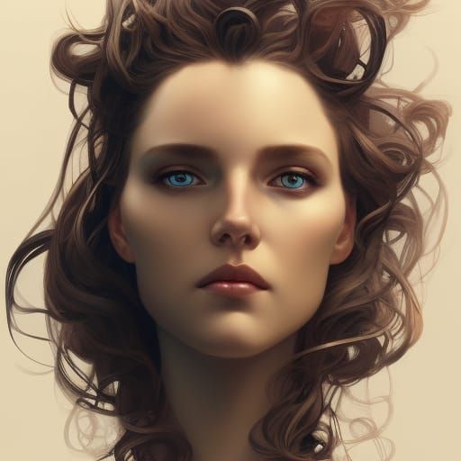 Intense Portrait of a Figure with Dark Eyes