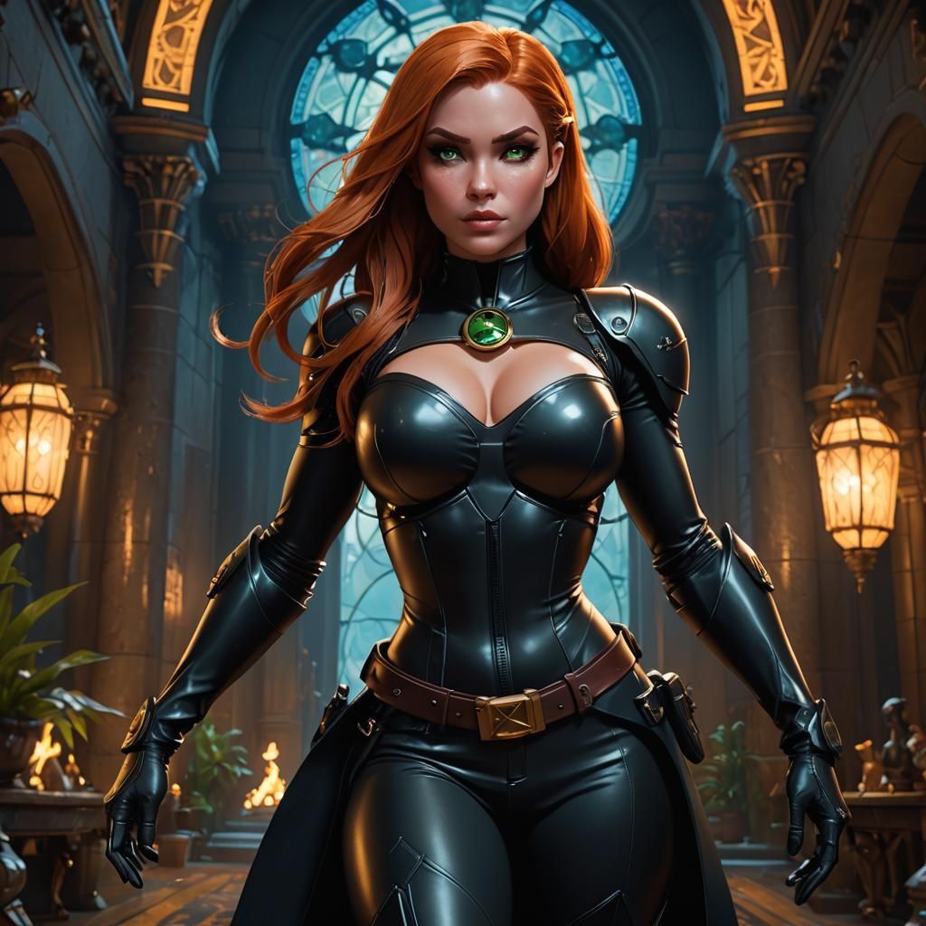 Demon Girl in Latex: Dark Fantasy Concept Art