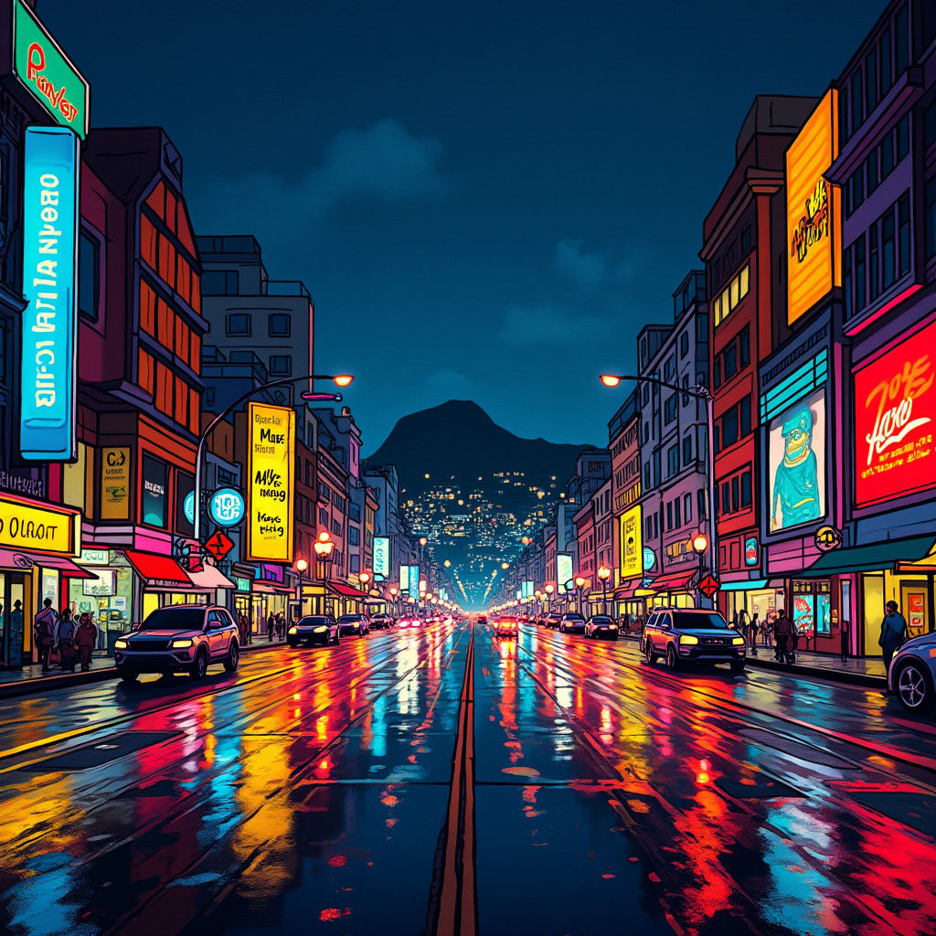 Rio de Janeiro Cityscape in Pop Art Style