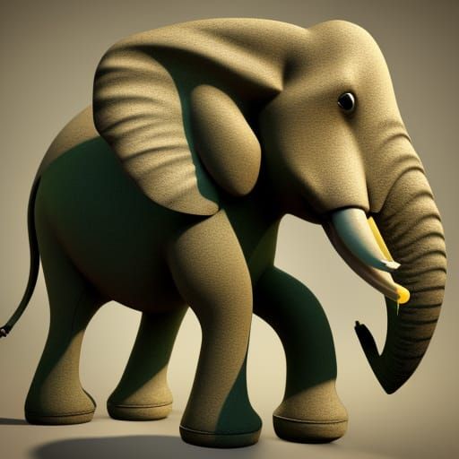 Archie the Elephant with Glasses in 3D Style