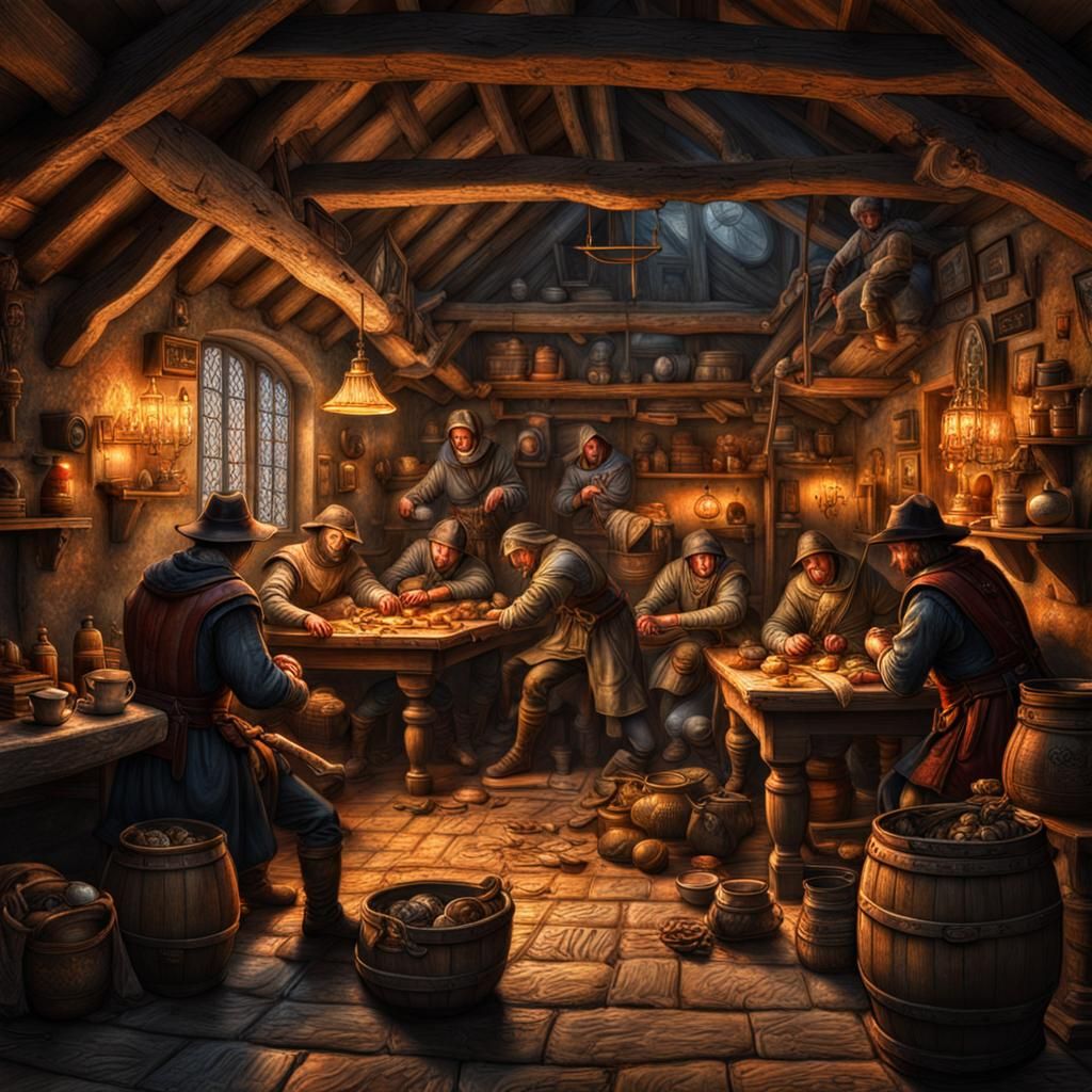 Medieval Thieves Gather in a Dingy Inn
