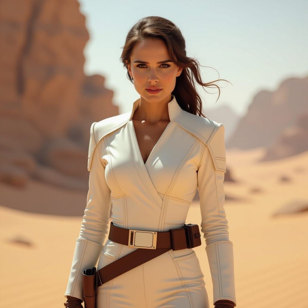 Natalie Portman as Padme in Sci-Fi Landscape