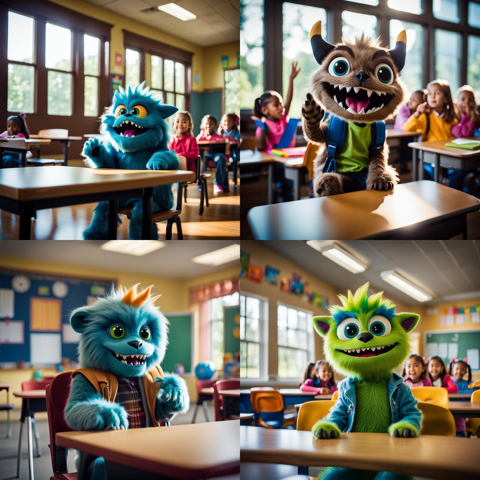 Monster's First Day: A Cinematic Classroom Scene
