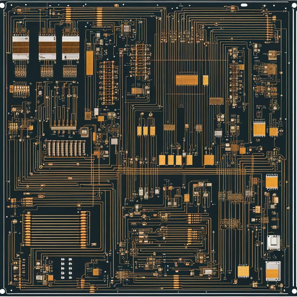 Detailed Electronic Component Circuit Layout Diagram