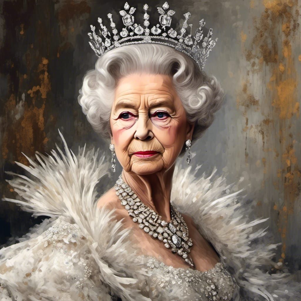 Queen Elizabeth II: High Fashion Artistry Portrait