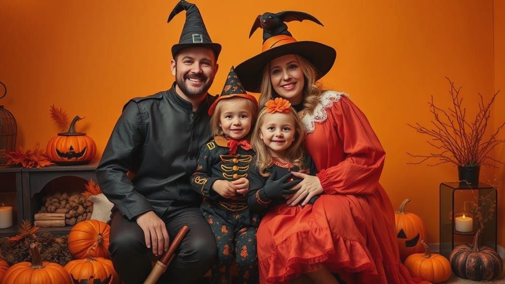 Photorealistic Family Halloween Party