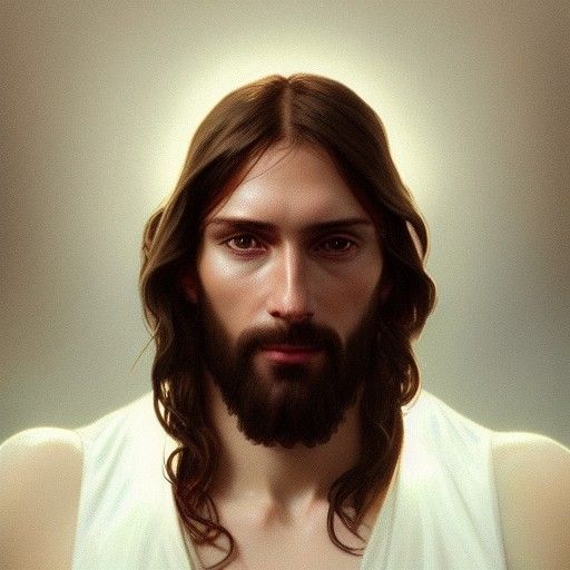 Hyperrealistic Portrait of Jesus Christ, Digital Art