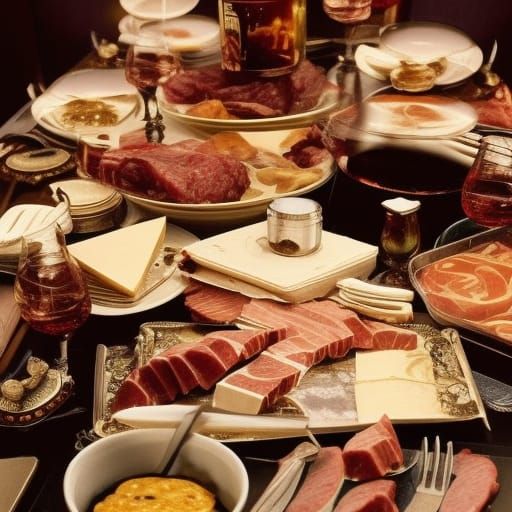 Table Tray with Food: Digital Matte Painting