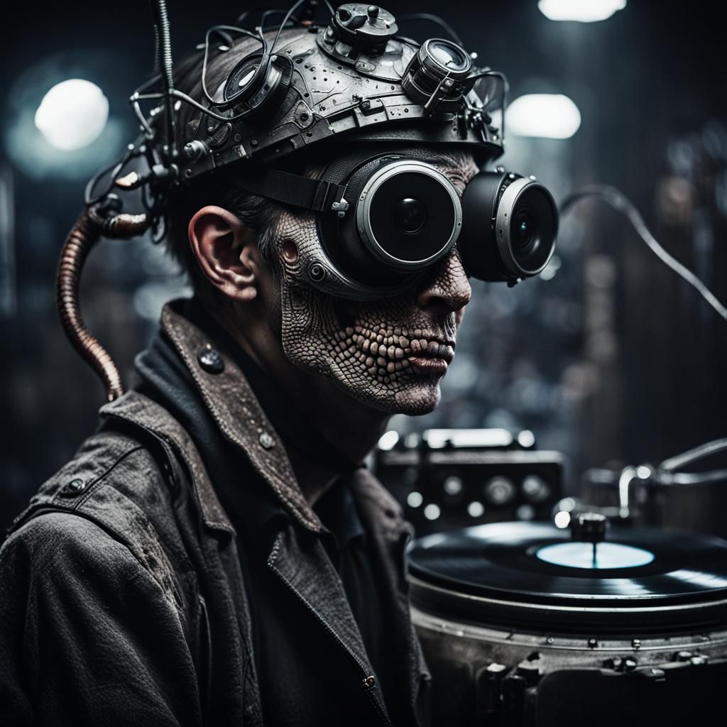 Cyberpunk Model in Haunted House Portrait