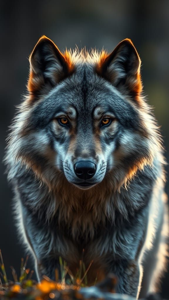 Grey Wolf in the Wild: Dramatic Lighting and HDR
