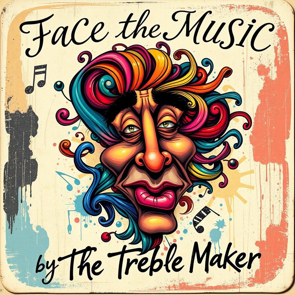 Surreal Musical Face on Album Cover