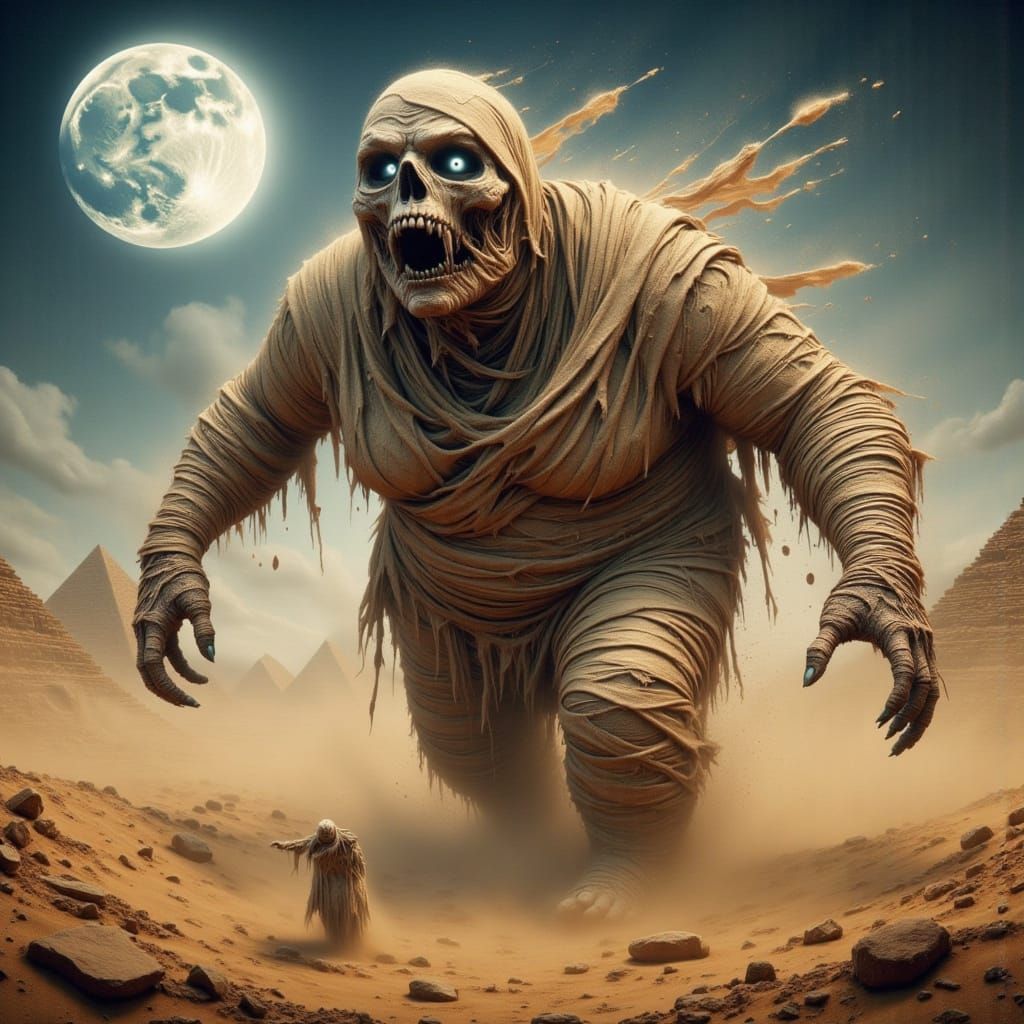 Gothic Mummy Goddess in Desert Storm