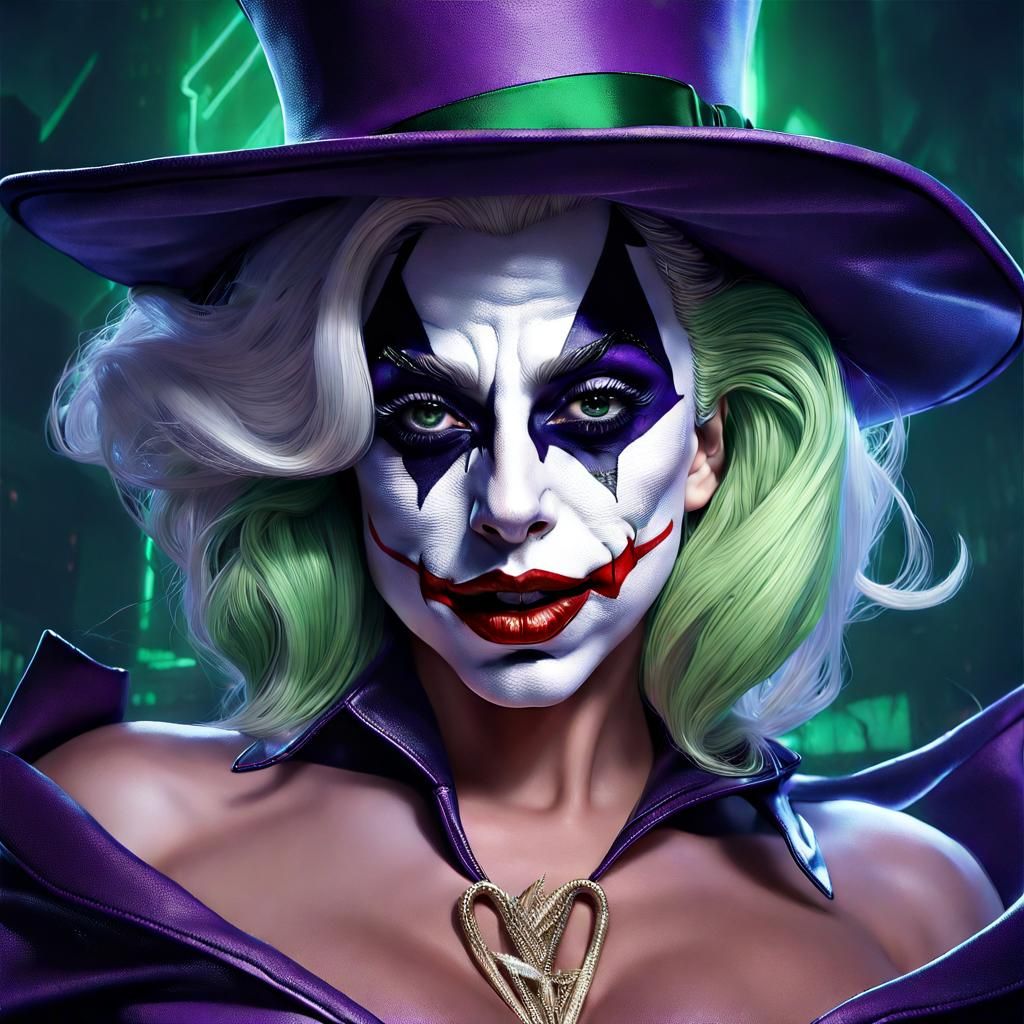 Lady Gaga as Joker: Digital Art Portrait