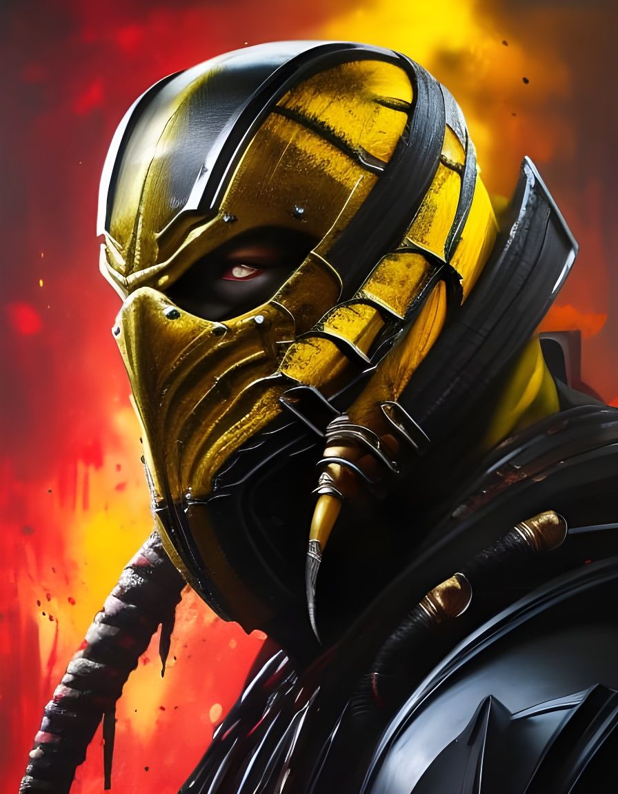 Scorpion from Mortal Kombat in Graffiti Art Style