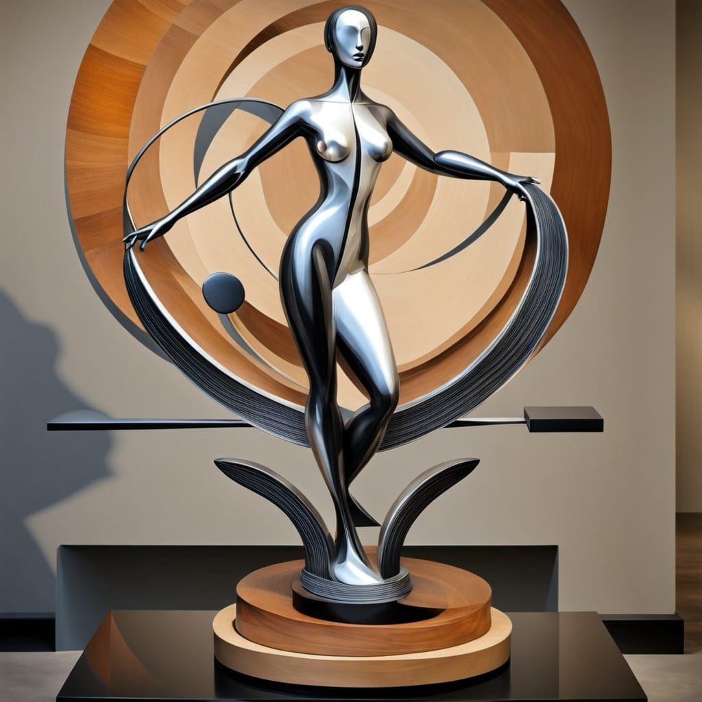 Wood and silver sculpture