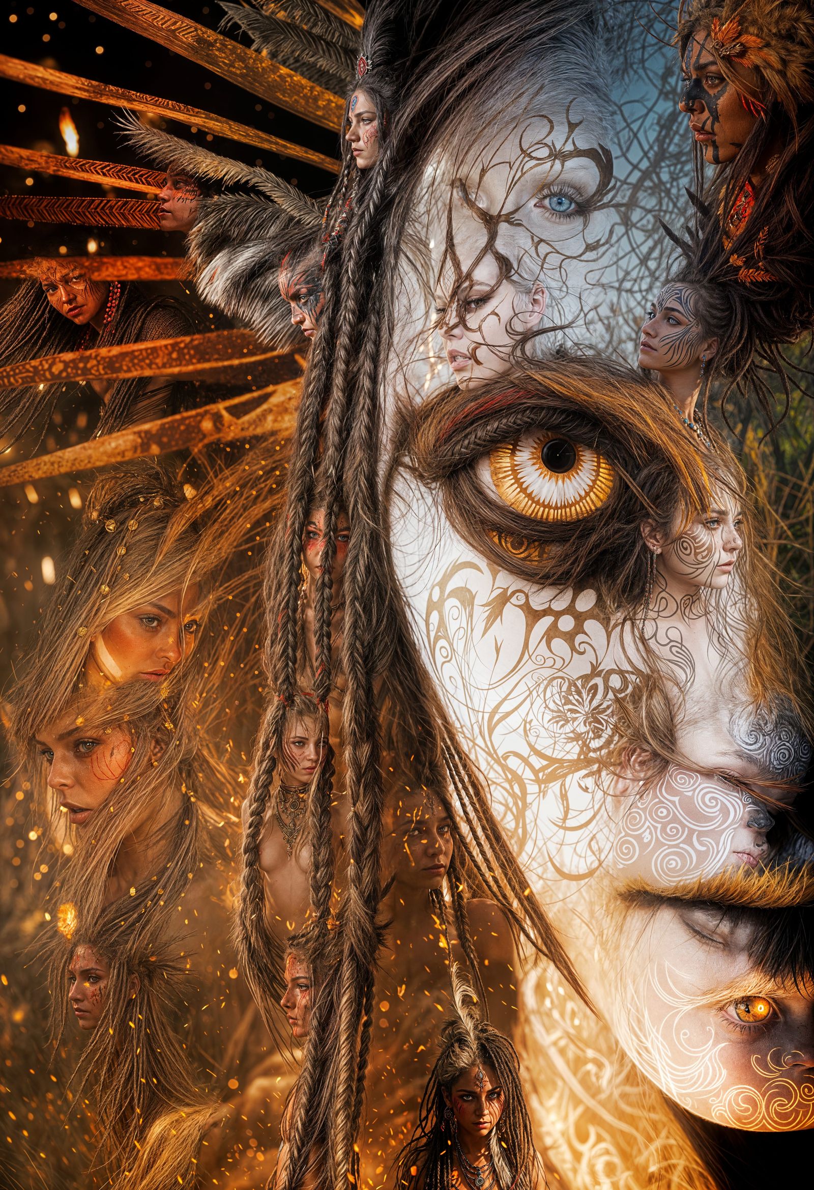 Fierce Na'vi Warrior in Ashstorm, Cinematic Portrait