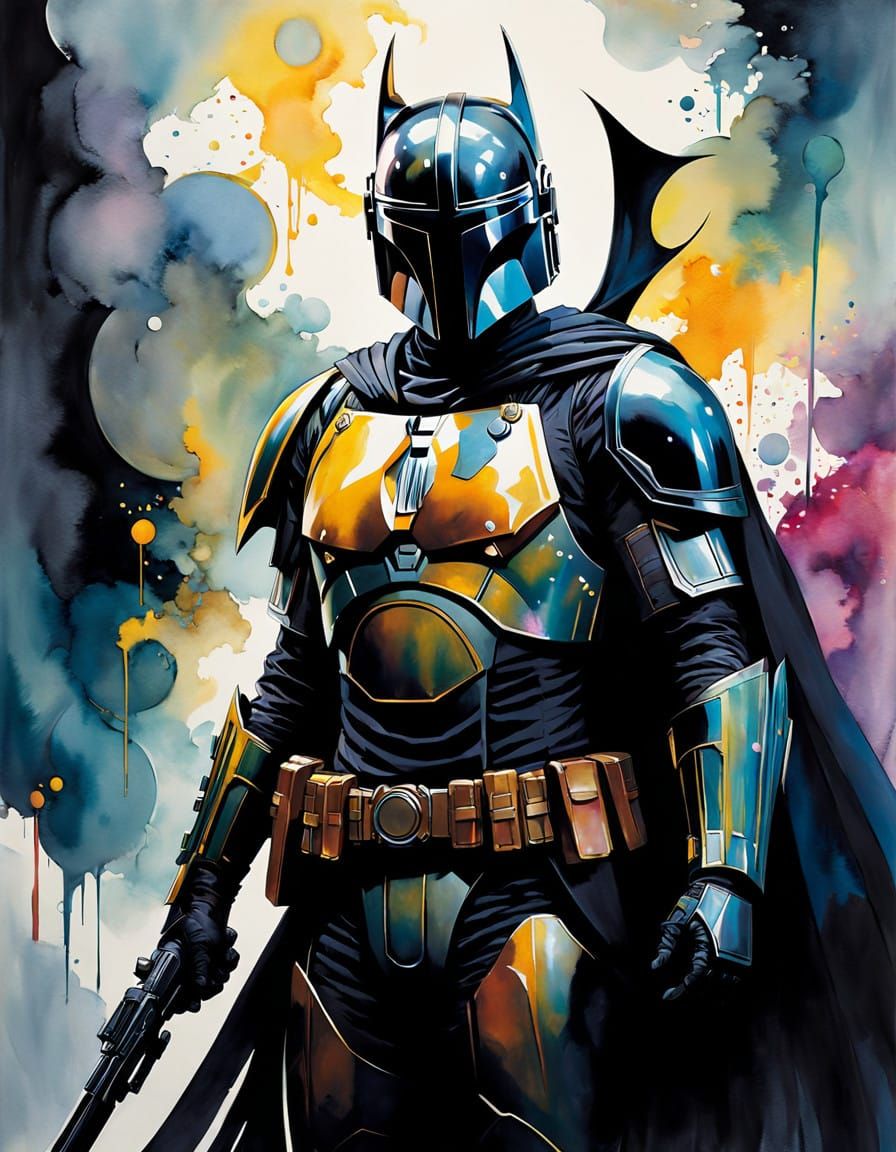 Mandalorian in Impressionist Batman Armor