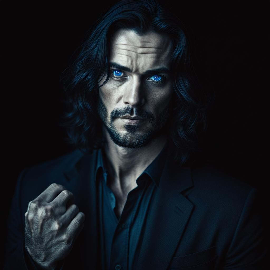 Handsome Man with Dark Aura: Cinematic Film Still