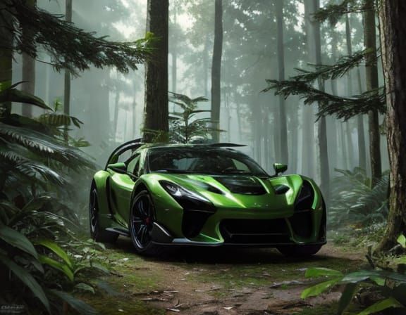 Stylized Praying Mantis Sculpture in a Forest, Cyberpunk Com...