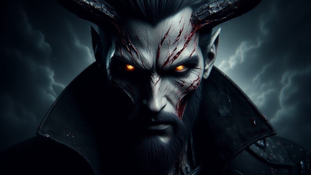 Mysterious Dark Demon Portrait in Cinematic Style