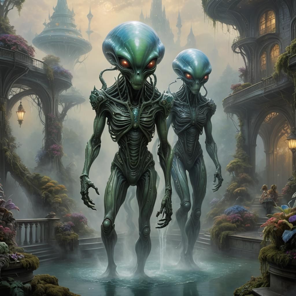 Alien Made of Water Walks Catwalk in Bridal Gown