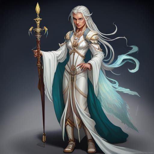 Young Mage with Peacock Robe, Leyendecker Style