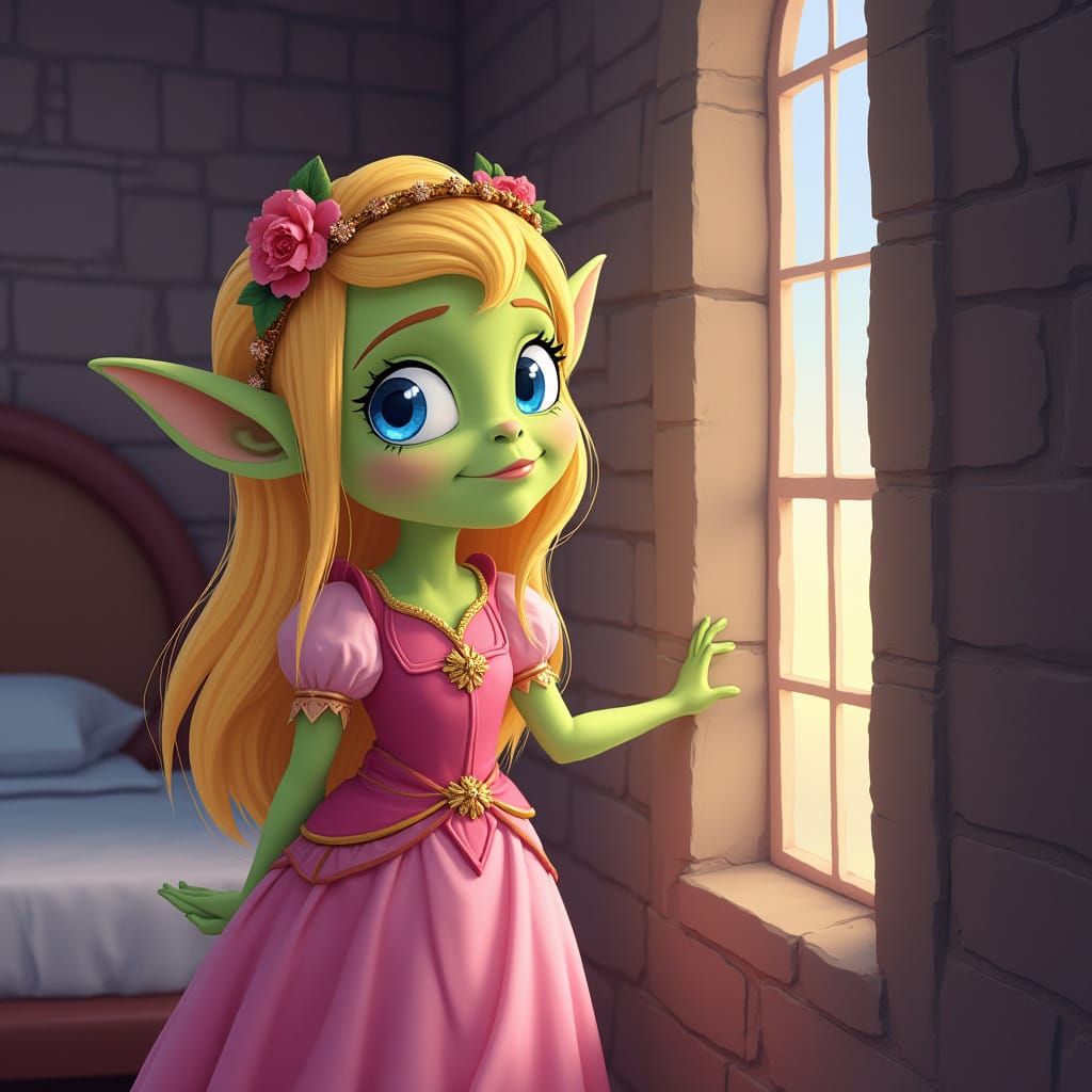 Disney-Inspired Orc Princess in Whimsical Medieval Attire