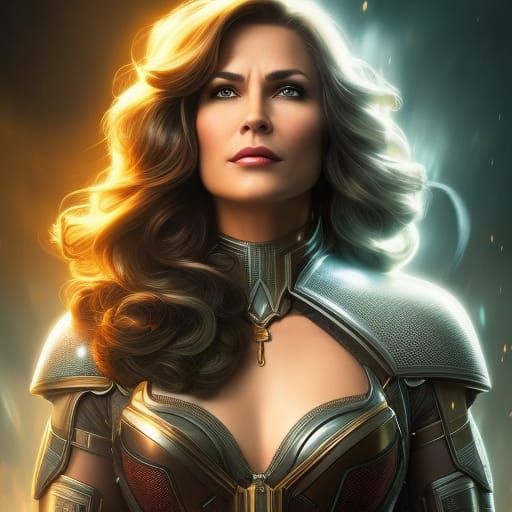 Smiling Woman Portrait in Comic Book Style