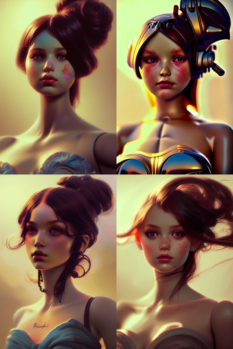 Intricate Doll Portrait in Digital Art Style