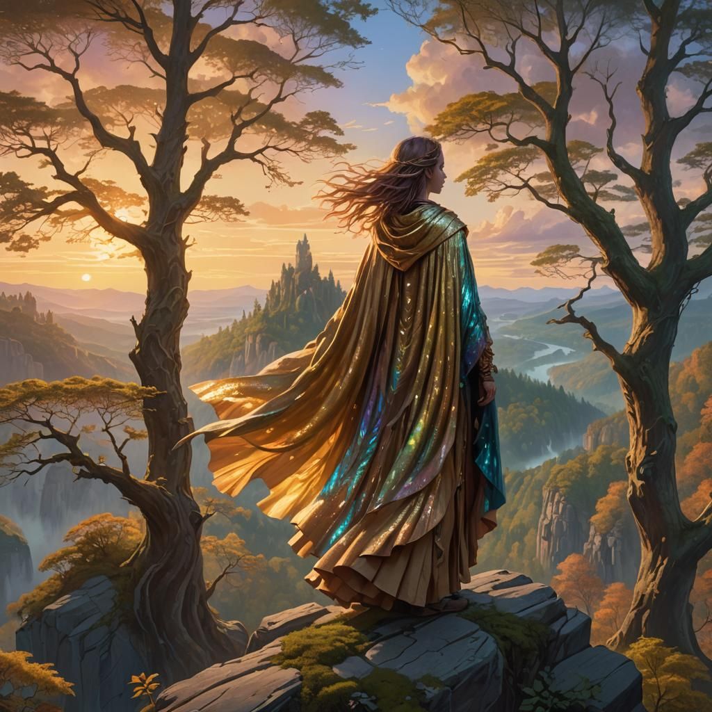 Mystical Forest Vista Oil Painting in Fantasy Style