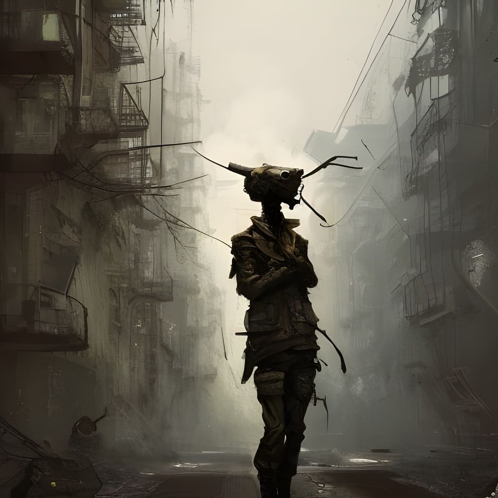 Apocalyptic Feral Soldier Portrait in Detailed Fantasy Art