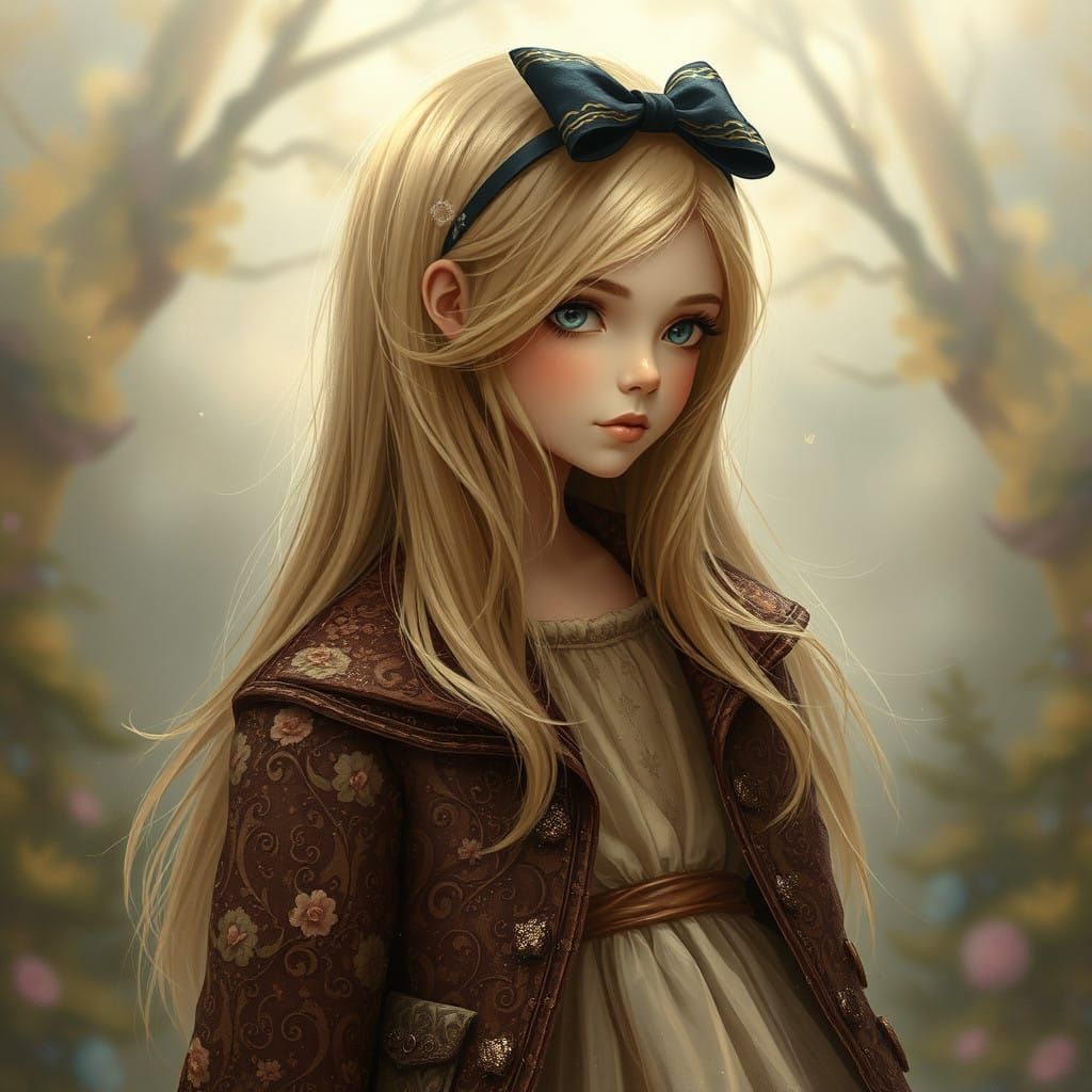 Ethereal Fantasy Girl in Whimsical Coat